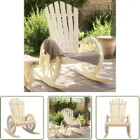 The Living Store Schommelstoel - Tuinstoel - Schommelstoel Adirondack massief vurenhout - Houten Tuinstoel - Outdoor Furniture - Lounge Stoel