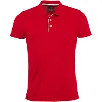 Sols Heren Performer korte mouw Pique Polo Shirt (Rood)