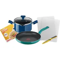 Tefal G804S404 Chefclub Pannenset - Braadpan - Kookpan - Keukenmes - Snijplanken -