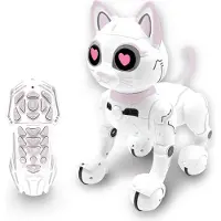 Lexibook Power Kitty - mijn slimme robotachtige kat met programmeerfunctie gebaarbesturing, dans, wandel, bewegingen, aanraaksensoren en imitatie van dieren, incl. afstandsbediening.