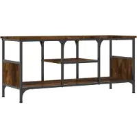 vidaXL Tv-meubel 100x35x45 cm bewerkt hout en ijzer gerookt eikenkleur