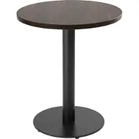 Oviala - Tafel van 60 cm zwarte poot en donker houten bekleding - Rivoli