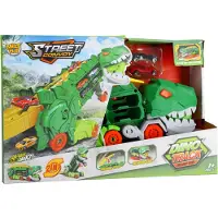 Top 1 Toys Transporter carrycase dino met 2 diecast auto's