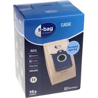 Electrolux - Stofzuigerzakken. S-BAG-klasse, lange uitvoering, E200M CLASSIC, 15 stuks - 9001688002