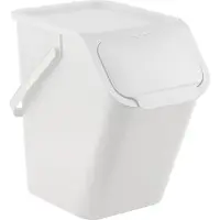 Sonstiges Bini - Prullenbak 25L / Afvalbak - wit - met deksel en handvat