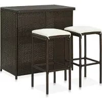 Syfax 3-delige Barset poly rattan bruin