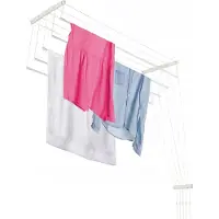Kadax Plafondwasdroger, wasdroger voor het plafond met 5 stangen, wanddroger met stalen spijlen, plafonddroger, draagvermogen tot 10 kg (wit/100 cm)