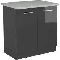 Vicco R-Line Wastafelkast – 80 cm WB Marmer Antraciet Hoogglans
