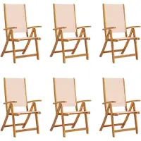 Syfax Klapstoelen 6 stuks van massief acaciahout en textilene