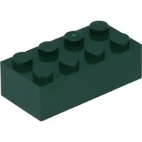 LEGO 2x4 steen 3001 - 10 stuks, donkergroen