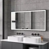 Quality Heating Spiegel voor de badkamer - Zwart - 30 Watt, 120x60 cm