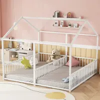 STILVORA Bedframe 140x200 cm van metaal – zwart – zwevend ontwerp met LED-verlichting en oplaadstation – modern design