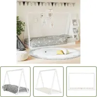 The Living Store Kidsbed - Kinderbed - Kinderbedframe 80x200 cm massief grenenhout wit - Tipitent - Houten Bed - Grenenhouten Bed