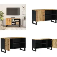 vidaXL Tv-meubel 80x33x46 cm massief mangohout en bewerkt hout - Tv-meubel - Tv-meubelen - Tv-standaard - Televisiemeubel