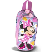 KARACTERMANIA - Disney - Minnie Mouse - Spring-- 3D Pennenzak - Potloden Etui met Dubbele Rits - Pennenetui - lila
