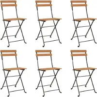 Syfax Klapstoelen 6 stuks van massief teakhout en staal