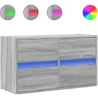vidaXL Tv-wandmeubel met LED 80x31x45 cm grijs sonoma eikenkleurig