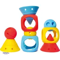Moluk BUILDING GENIUS / SET Primaire kleuren: 9pcs mix van HIX, MOX & OIBO, in siliconen rubber, in doos 19.5x19.9x6.8cm, 2+
