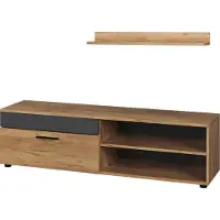 Vicco Berno Lowboard & plank – met 1 klep Eik goud/antraciet