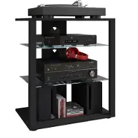 VCM Folas Hifi-meubels 3 planken zwart.