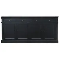 Ebuy24 Zwart antiek patiné dressoir Mozart 4deurs.