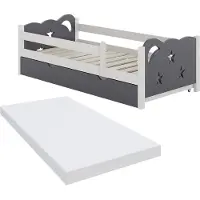 VitaliSpa Kinderbed Jessica Grijs 80x160 cm met lade en matras, Model 40345
