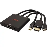 Roline Adapterkabel Mini DisplayPort / DisplayPort / Type C - HDMI, actief, 0,15 meter