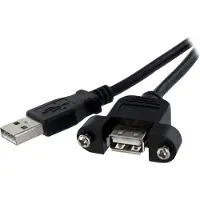 StarTech.com 2 ft Panel Mount USB Cable A to A - F/M - rallonge de câble USB - 60 cm