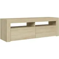 Sonstiges Tv-meubel met LED-verlichting 120x35x40 cm sonoma eikenkleurig