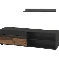 Vicco Berno Lowboard & plank – met 1 klep Zwart/Aldstyle