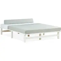 Homestyle4u Palletbed - 140x200 cm - Tweepersoonsbed - Wit