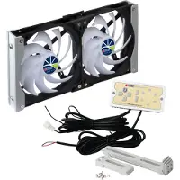 Titan TTC-SC20(B/)V2+ Koelkastventilator, dubbel, 120x25mm, IP55, met timer en gelijkrichter
