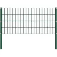 vidaXL Schuttingpaneel met palen ijzer 1385x80 cm groen