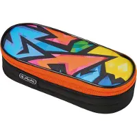 Herlitz Neon Art, harde pennenetui, polyester, meerkleurig, met patroon, met rits, voor kinderen