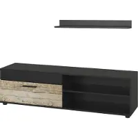 Vicco Berno Lowboard & plank – met 1 klep Eik zwart/zand