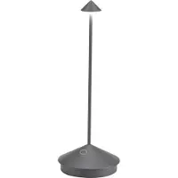 Zafferano Pina 3K tafellamp IP54 donkergrijs 3K, dimbaar, alu / grijs / zink, Woon-/ Eetkamer, Aluminium, Modern