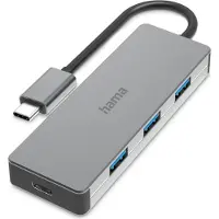 Hama USB-C Hub, 4 Ports, USB 3.2 Gen 2, 10 Gbit/s, alu