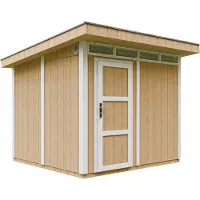 Timbela Tuinhuis van premium kwaliteit, 5,9 m², met vloer en bitumentegels - Tuinberging, afmetingen B279xL293xH239 cm - Tuinhut M903 - HARVEST HONEY