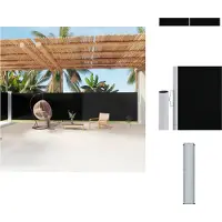 vidaXL Scherm - Schermen - Windscherm - Zonnescherm - Windscherm uittrekbaar 180x1200 cm zwart
