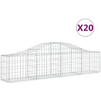vidaXL Schanskorven 20 st gewelfd 200x30x40/60 cm gegalvaniseerd ijzer