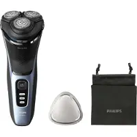 Philips 3000 serie Scheerapparaat S3243/12, Elektrisch scheerapparaat voor nat en droog scheren, Rotatief scheerapparaat, Blauw, PowerCut mes systeem, Vervang elk 2 jaar met SH30, 2 jaar, Batterij