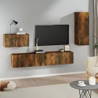 Prolenta Maison Exclusive - 4-delige TV-meubelset, rook-eikenfineer
