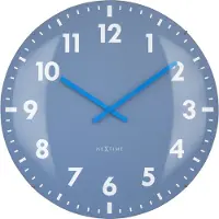 Nextime Duomo 50 – Grote Wandklok – 50 cm – Koepelvormig Glas – Blauw – Stil