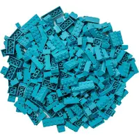 LEGO stenen, hoge stenen, azuurblauw, NIEUW! Aantal: 250 stuks – Elke set is individueel samengesteld