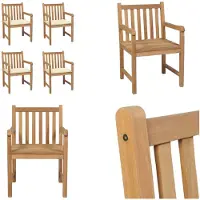 vidaXL Tuinstoelen 4 st met crèmekleurige kussens massief teakhout - Tuinstoel - Tuinstoelen - Buitenstoel - Buitenstoelen