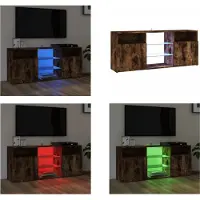 vidaXL Tv-meubel met LED-verlichting 120x30x50 cm gerookt eikenkleurig - Tv-kast - Tv-kasten - Tv-meubel - Hifi-meubel