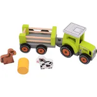 Jouéco Houten speelgoedtractor met accessoires - Joueco - vanaf 18 maanden