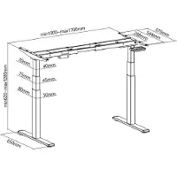 Logilink Professional Elektrisch verstelbaar bureauframe, 2 motoren, 620–1280 mm, zwart