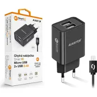 Aligator CHA0040 mobiele lader Universeel Zwart AC Snelladen Binnen, USB-lader, Zwart