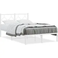 vidaXL Bedframe met hoofdbord metaal wit 120x200 cm